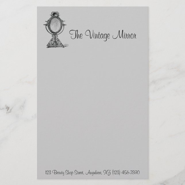Vintag Mirror Briefpapier (Vorderseite)
