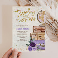 Vintag Miss an Frau Lila Travel Brautparty