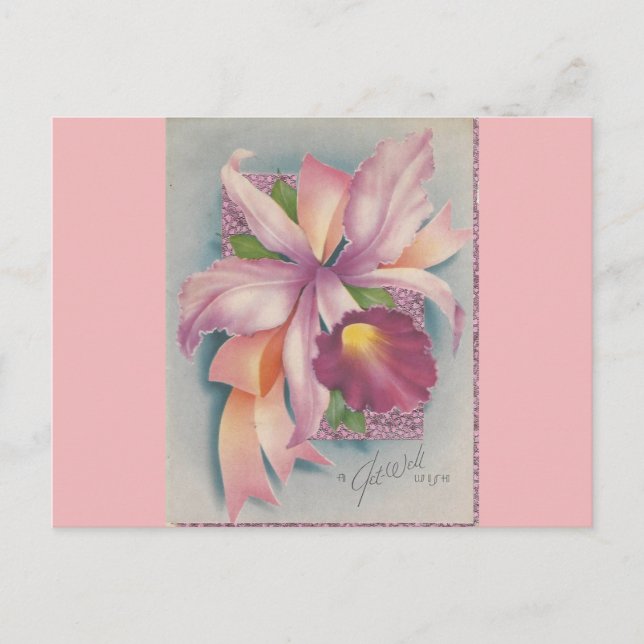 Vintag mit Orchid Postkarte (Vorderseite)