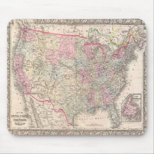Vintag Mitchell Map of the United Staaten (1866) Mousepad