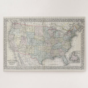 Vintag Mitchell Map of the United Staaten (1867)