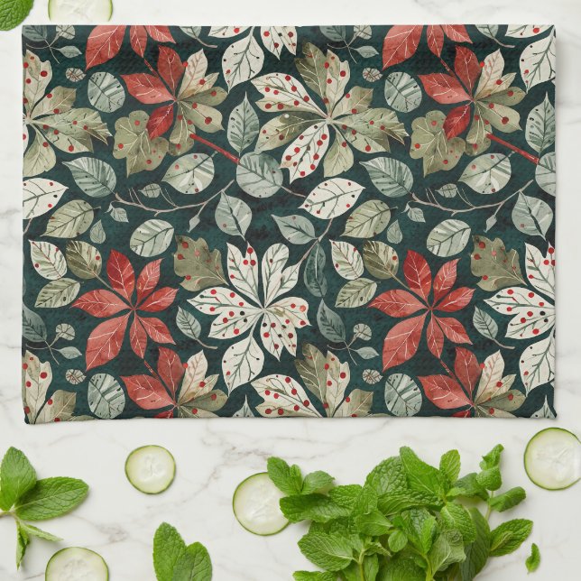 Vintag Modern Poinsettias Küchentücher (Gefaltet)