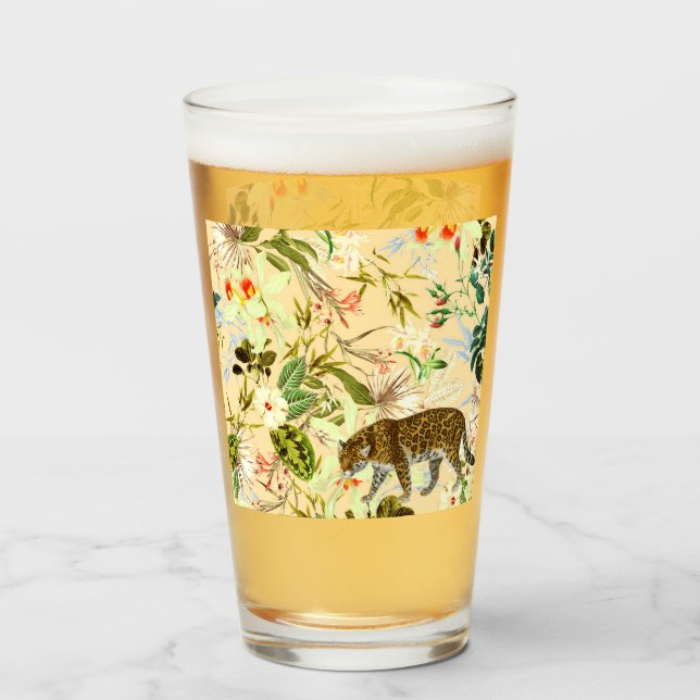 Vintag Moderner Blume Tropischer Jungle Glas (Vorne (Gefüllt))