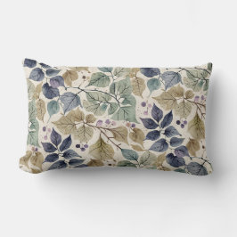 Vintag Modernes Blau, Taupe und Sage Leaf Lendenkissen