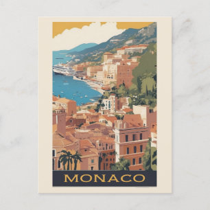 Vintag Monaco Monte Carlo Postkarte