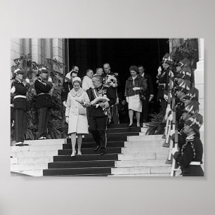 Vintag Monaco Prinz Albert und Prinzessin Grace Poster