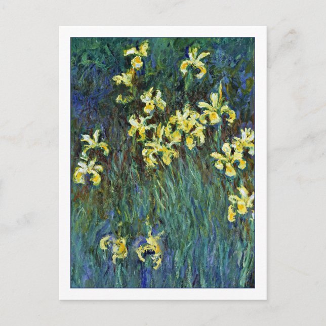 Vintag Monet Painting Yellow Irises Postkarte (Vorderseite)