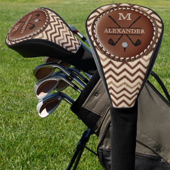 Vintag Monogramm Initial Zickzack Golf Headcover (Von Creator hochgeladen)