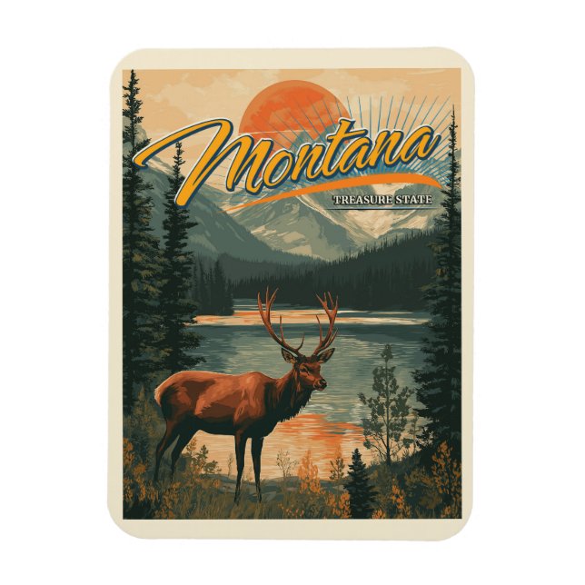 Vintag Montana Magnet (Vertikal)