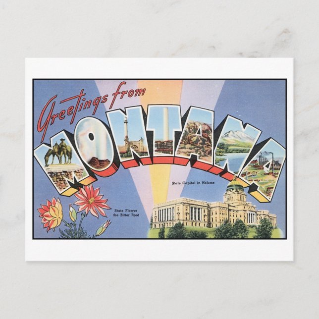 Vintag Montana Postkarte (Vorderseite)