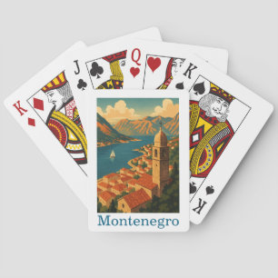 Vintag Montenegro Kotor Bay Balkan Travel Spielkarten