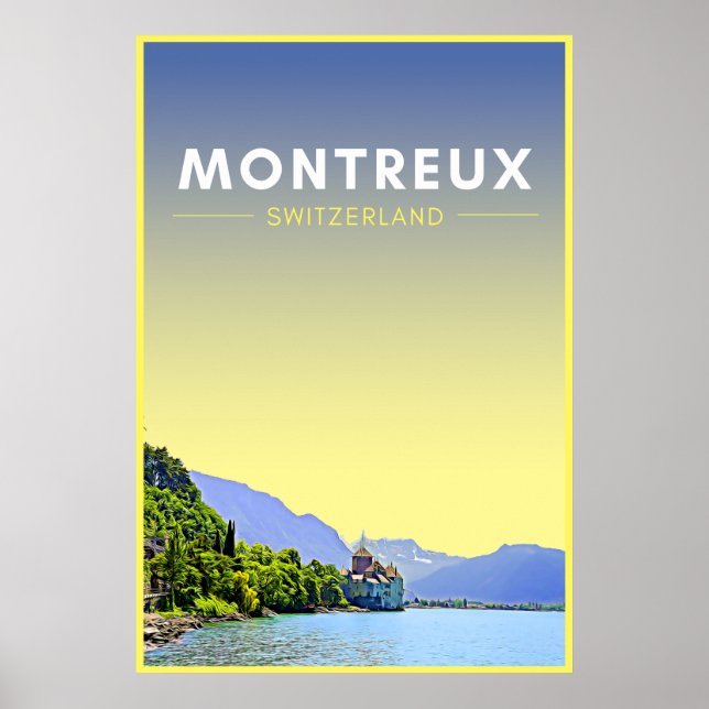 Vintag Montreux Schweiz Kunst, Dichtung und Musik Poster (Vorne)
