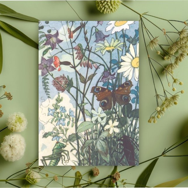 Vintag Morgengrasinsekten Else Wenz Vietor Dankeskarte (Von Creator hochgeladen)