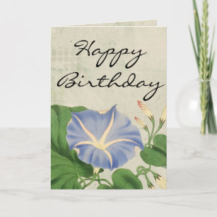 Vintag Morning Glory Botanische Geburtstagskarte Karte