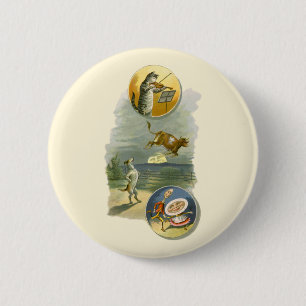 Vintag Mother Goose Kinderzimmer Rhyme Hey Diddle Button
