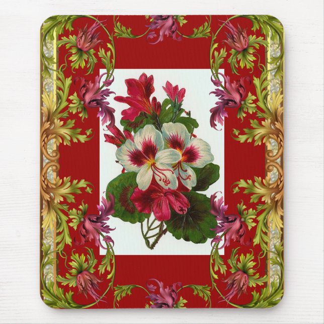 Vintag Mousepad Red Floral (Vorne)