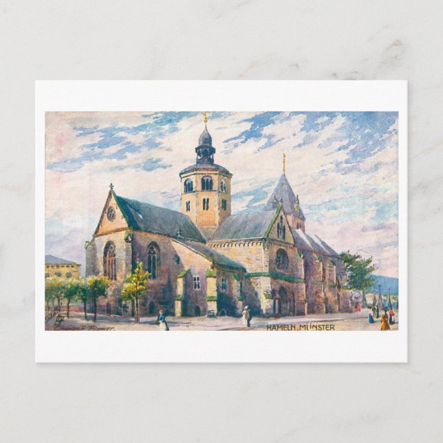 Vintag Munster in Hamelin, Deutschland Postkarte (Vorderseite)