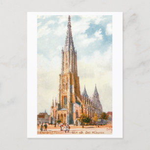 Vintag Munster in Ulm, Deutschland Postkarte