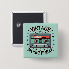 Vintag Music Freak Button