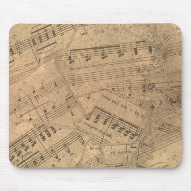 Vintag Music Sheets Mousepad (Vorne)