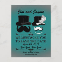 Vintag Mustache Save the Date