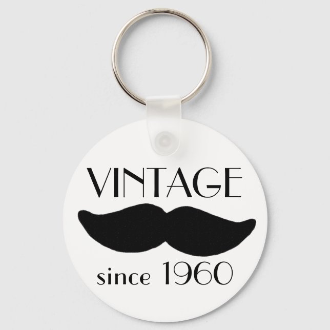 VINTAG Mustache Schlüsselanhänger (Vorderseite)