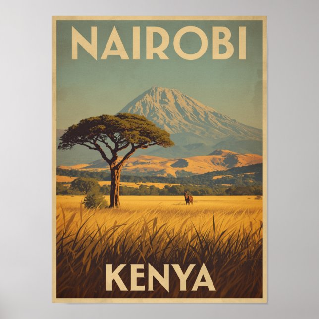 Vintag Nairobi Travel Poster (Vorne)