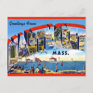 Vintag Nantucket MA Postkarte