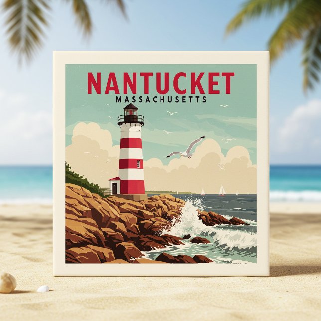 Vintag Nantucket Massachusetts Fliese (Von Creator hochgeladen)