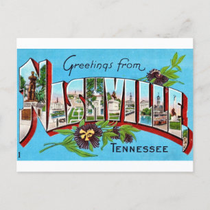Vintag Nashville Grußkarte Postkarte
