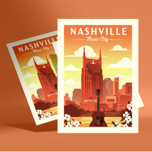 Vintag Nashville Postkarte