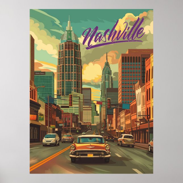 Vintag Nashville Travel Poster (Vorne)