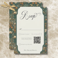 Vintag Nature William Morris Elegant Wedding QR