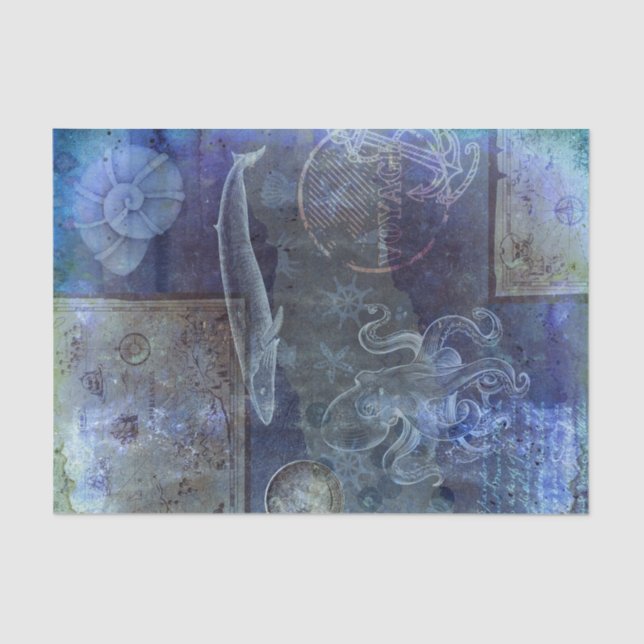 Vintag Nautic Seidenpapier (Vorderseite)