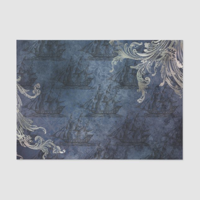 Vintag Nautic Seidenpapier (Vorderseite)