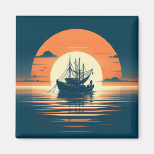 Vintag/Nautische Garnelen/Fischerei Magnet