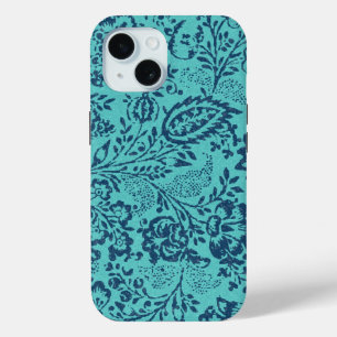 Vintag Navy Aqua Aquamarin Damask Blumenmuster Case-Mate iPhone Hülle