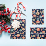 Vintag Navy Blue Christmas Candy Pattern Geschenkpapier Set<br><div class="desc">Vintage Navy Blue Weihnachtscreme Muster Wrapping Paper Sheets</div>