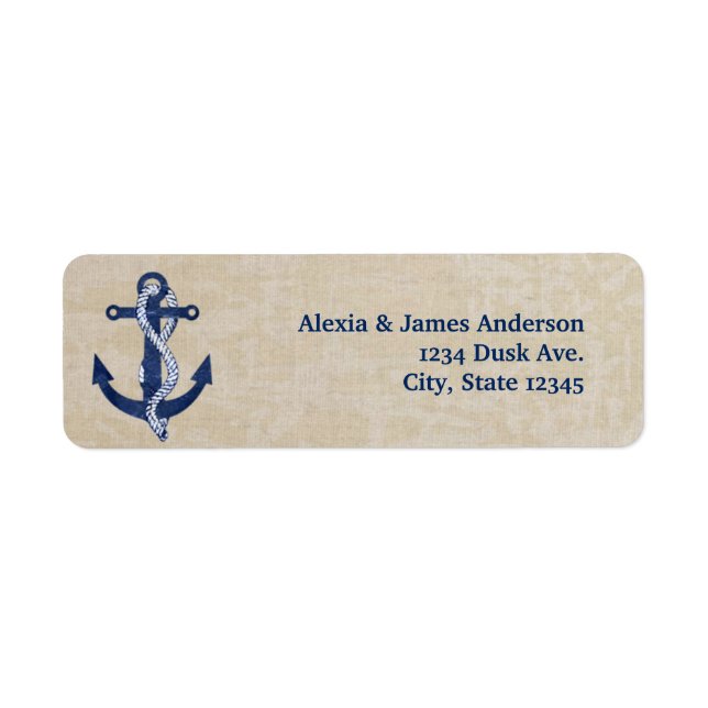 Vintag Navy Blue Nautic Ankeradresse (Vorne)