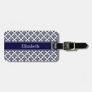Vintag Navy Blue Whisask #3 Navy Name Monogram Gepäckanhänger
