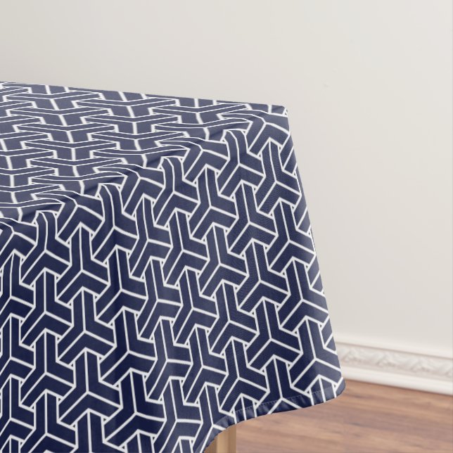 Vintag Navy Blue White Japan Bishamon Muster Tischdecke (Beispiel)