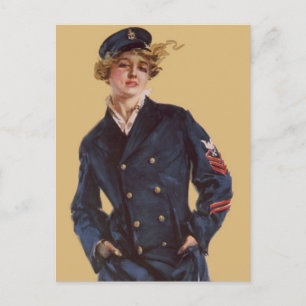 Vintag Navy Girl Howard Chandler Christy Postkarte