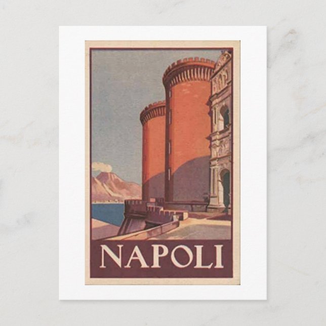 Vintag Neapel Italien Reiseplakat Neapel Postkarte (Vorderseite)