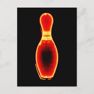 Vintag Neon Bowling Button Postkarte