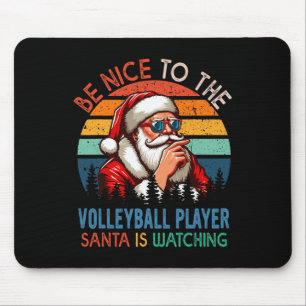 Vintag nett zum Volleyball-Spieler Santa ist was Mousepad