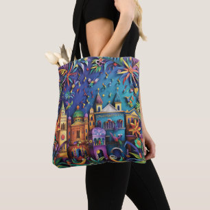 VINTAG NEUE ORLEANS MARDI GRAS SCENE TASCHE