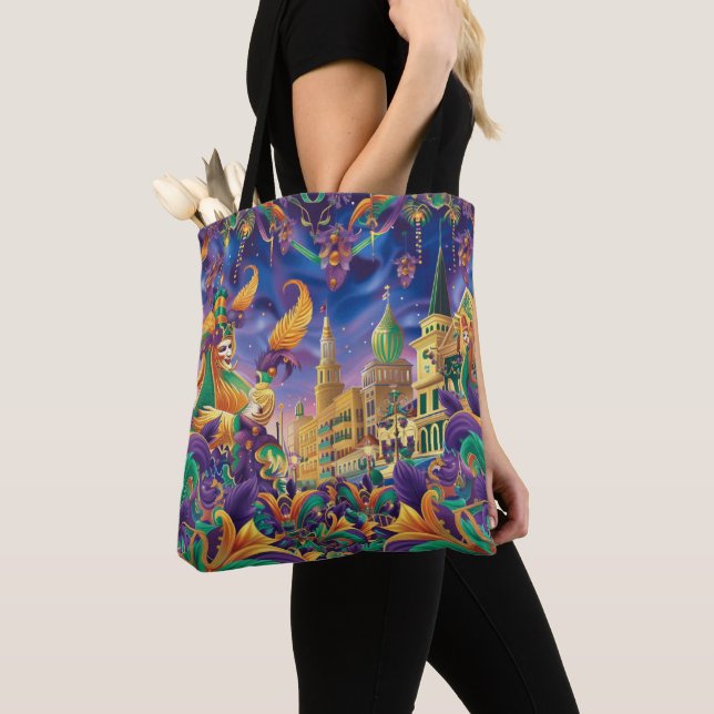 VINTAG NEUE ORLEANS MARDI GRAS SCENE TASCHE (Von Nahem)
