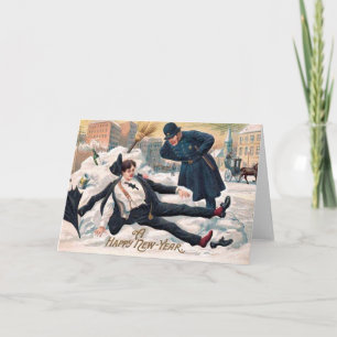 Vintag: Neujahr - Feiertagskarte