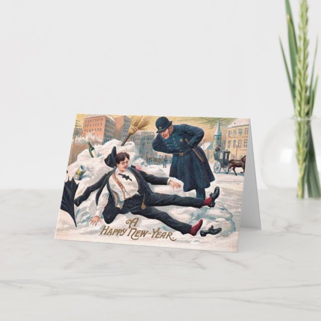 Vintag: Neujahr - Feiertagskarte (Vorderseite)