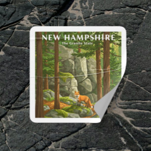 Vintag New Hampshire Quadratischer Aufkleber